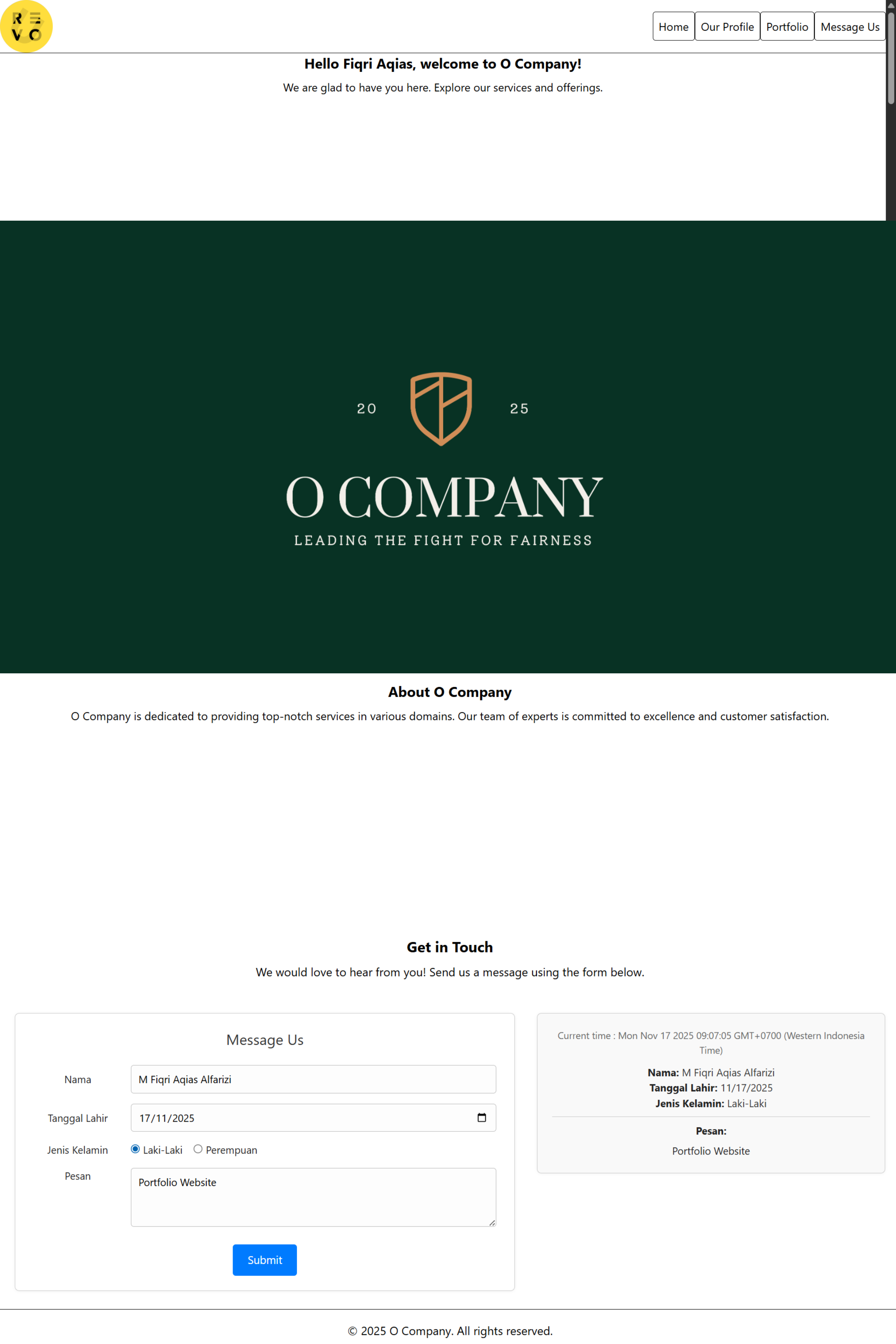 Portfolio Website - Mini Project